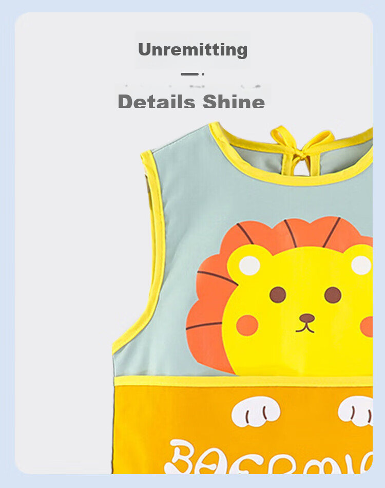 9I9 Baby Eating Smock, Summer Sleeveless Waterproof Infant Children's Bib, Drawing Apron, Adjustable A26 Pink 8