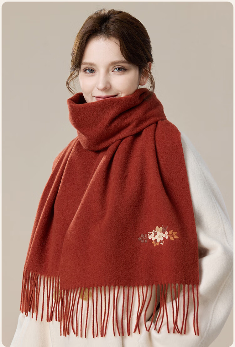 JIUMU Pure Wool Scarf for Women, Autumn And Winter Neck Warmer, Warm Shawl, Gift for Women And Mothers, Mid-Autumn Festival Birthday Gift Box Set 18