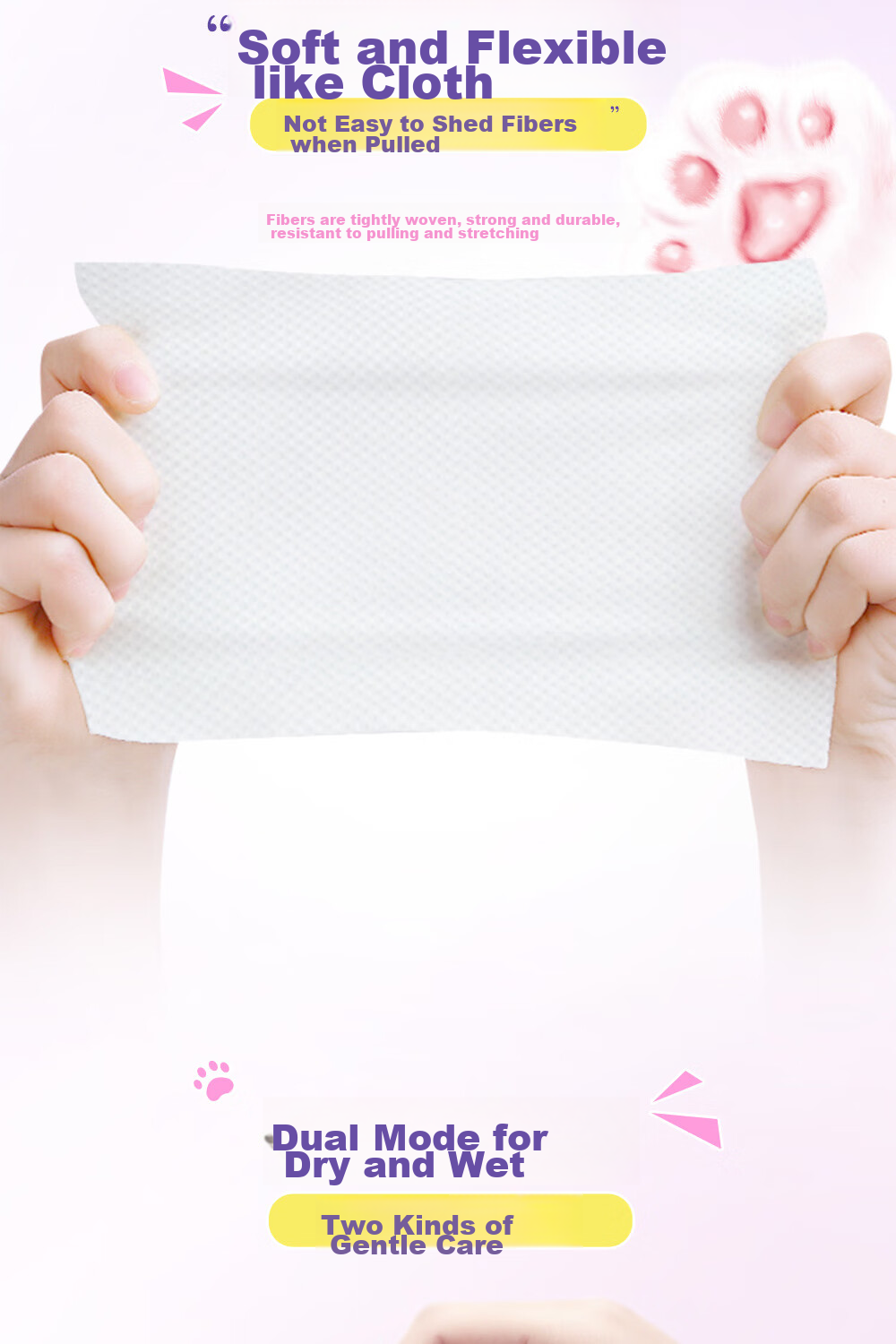 C&S Facial Cleansing Wipes, Hanging Type, 160 Sheets * 4 Packs, Soft Cotton Towels, Disposable Towels, Wet And Dry Use, XL Size, Full Box 7