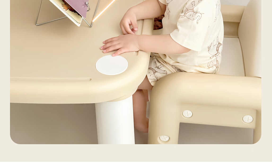 Yuelianggushi LUNASTORY Baby Desk And Chair, Children's Study Table, Chubby Table, Montessori Small Table, Peanut Table, Kindergarten-Specific Single Desk 33