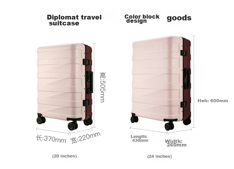 Diplomat Fashion Color-Block Trolley Suitcase Luggage for Men And Women, Password Lock Carry-On Travel Case TC-26032 8