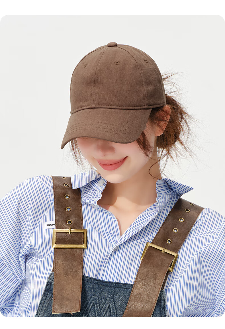 CACUSS Baseball Cap for Women, All-Season Casual Solid Color Korean-Style Soft Top Visor Cap for Men, Outdoor Versatile Sun Protection Hat 7