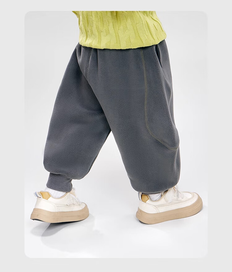 Ciciibear Anti-Pilling Static-Resistant Double-Sided Fleece Thickened Warm Pants for Baby Boys Winter 9