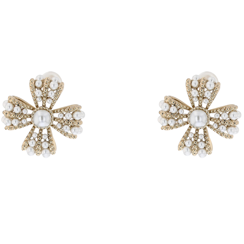 AJIDOU 2025 New Chanel-Style Pearl Flower Earrings, Pearl Studs, Niche High-End Earrings, Mid-Autumn Festival
