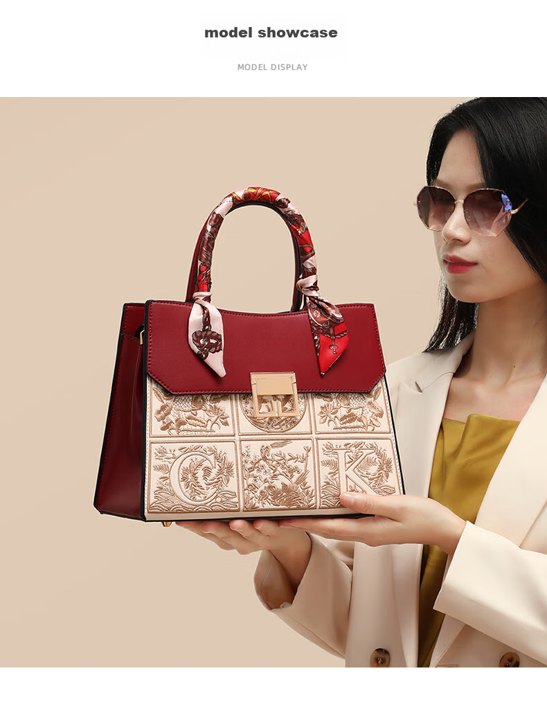 Aiqinghai Leather Handbag, Women's Bag, Large Capacity Tote Bag, Shoulder Crossbody Bag, Wedding Bag, Birthday Mother's Day Gift, Practical Present for Mom 10