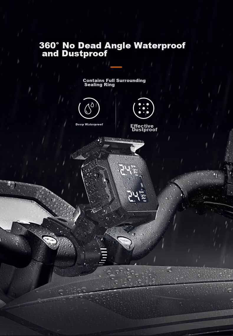 Victon Victon Motorcycle Tire Pressure Monitoring System, Electric Vehicle Solar-Powered Voice Alarm Tire Monitor 13