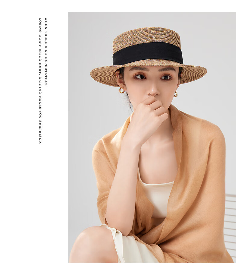 Siggi Straw Hat for Women, Summer Sun Protection UV-Resistant Flat Brim Hat, Sunscreen Cap, Flat Top Hat, Sun Visor, Gift for Wome 24
