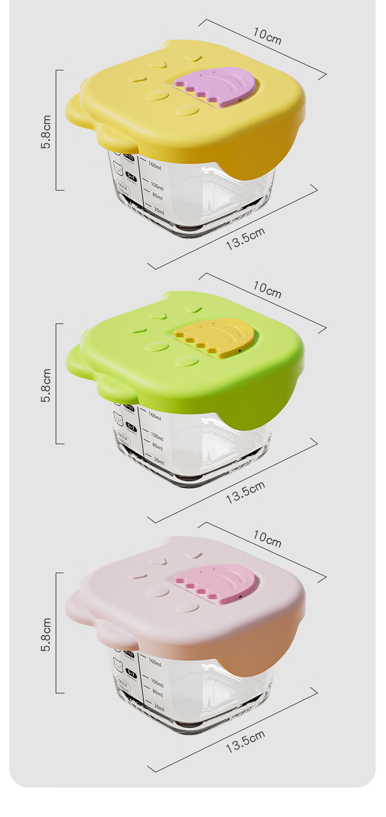 COOKSS Baby Food Bowls, Glass Complementary Food Containers, Steaming And Cooking, Baby Steamed Egg Bowls, Graduated Storage Containers, Food Preservation Boxes, Tools, Set of 2 1