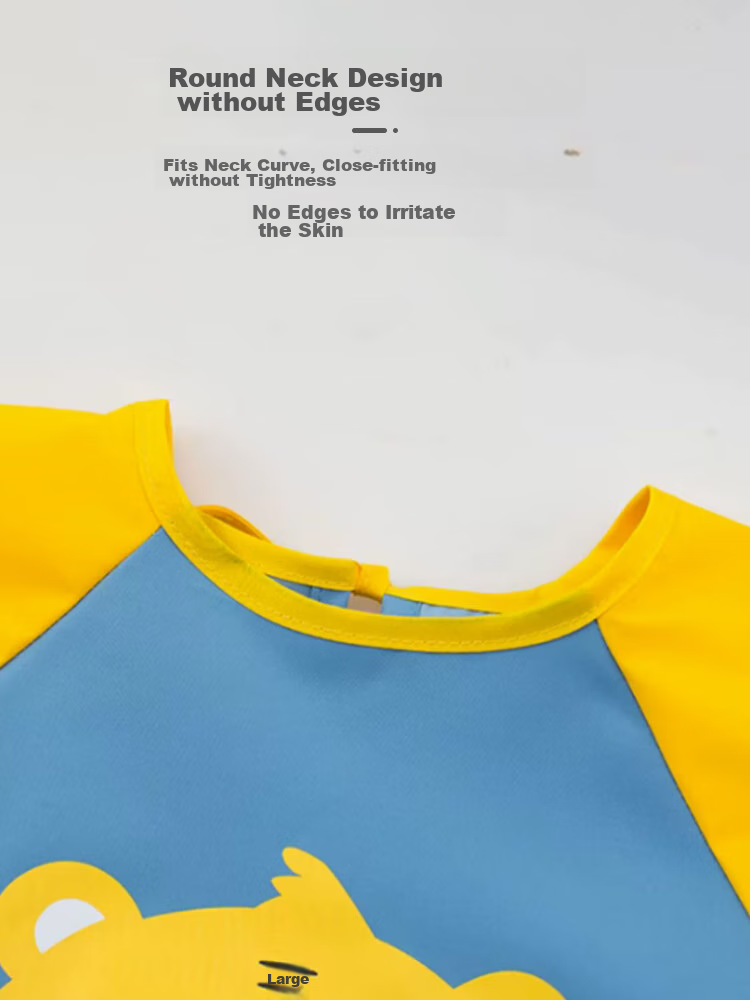 9I9 Baby Eating Smock, Water-Resistant Long-Sleeve, Kindergarten Painting Clothes, Infant Reverse Wear, Anti-Dirt Extended Dinosaur A51 5