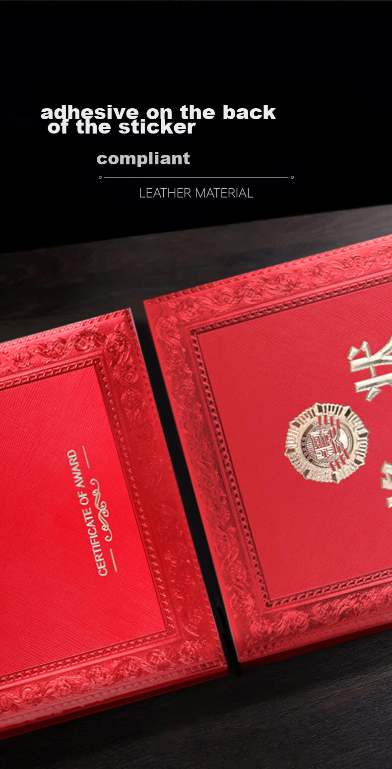 Befon Diploma Certificate Cover, Exquisite Gold-Stamped Honorary Certificate with One Inner Page, Outstanding Employee Student Award Certificate, Office Stationery, 12K Single Book Pack 2624 4