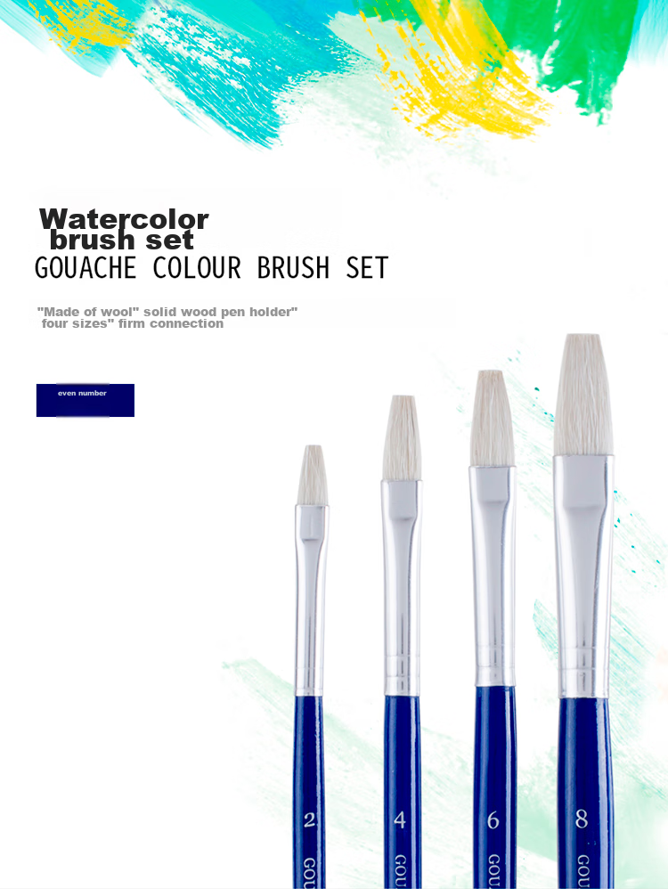 Deli 4 Double-Numbered 2/4/6/8 Gouache Brushes Oil Painting Brushes Specialized for Oil Painting Blue 73866 Girls Children Graduation Gift for Boys And Girls 1