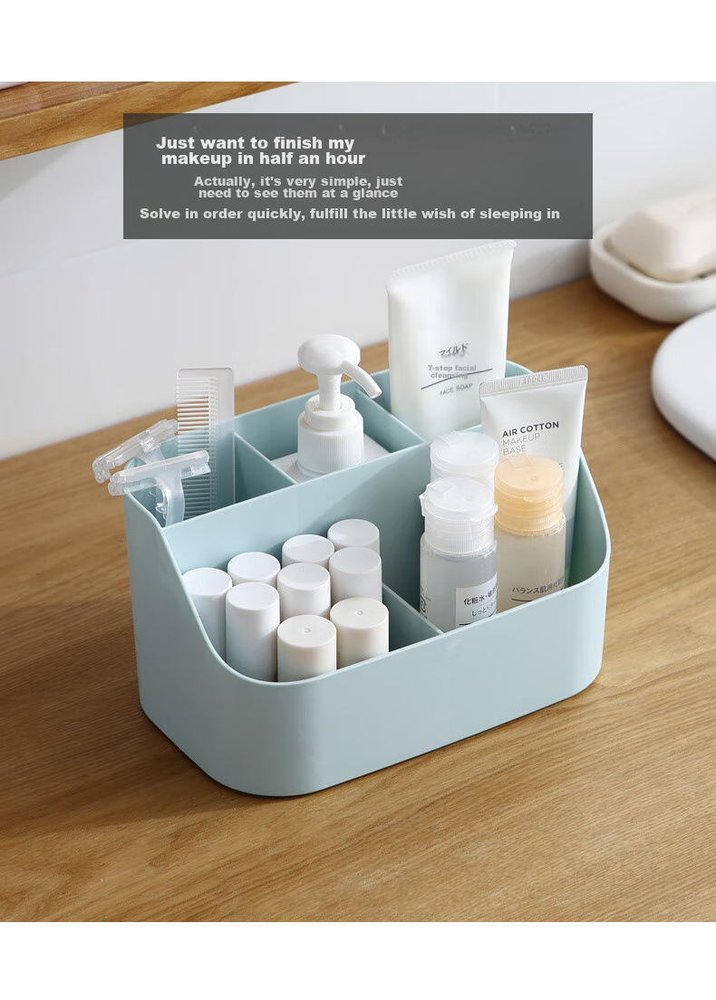 Jindeli 5-Compartment Pen Holder Storage Box, Multifunctional High-Quality Children's School Supplies Desk Organizer, Dorm Office Supplies Pen Container Sorting Storage Box, White SN133 6