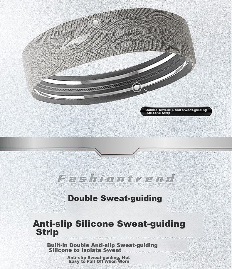 Li-Ning Sweatband Sports Headband for Men And Women, Sweat-Absorbing And Sweat-Directing Headband, Basketball Headband, Hair Tie, Running Headband, 2 Pieces with Forehead Band 6