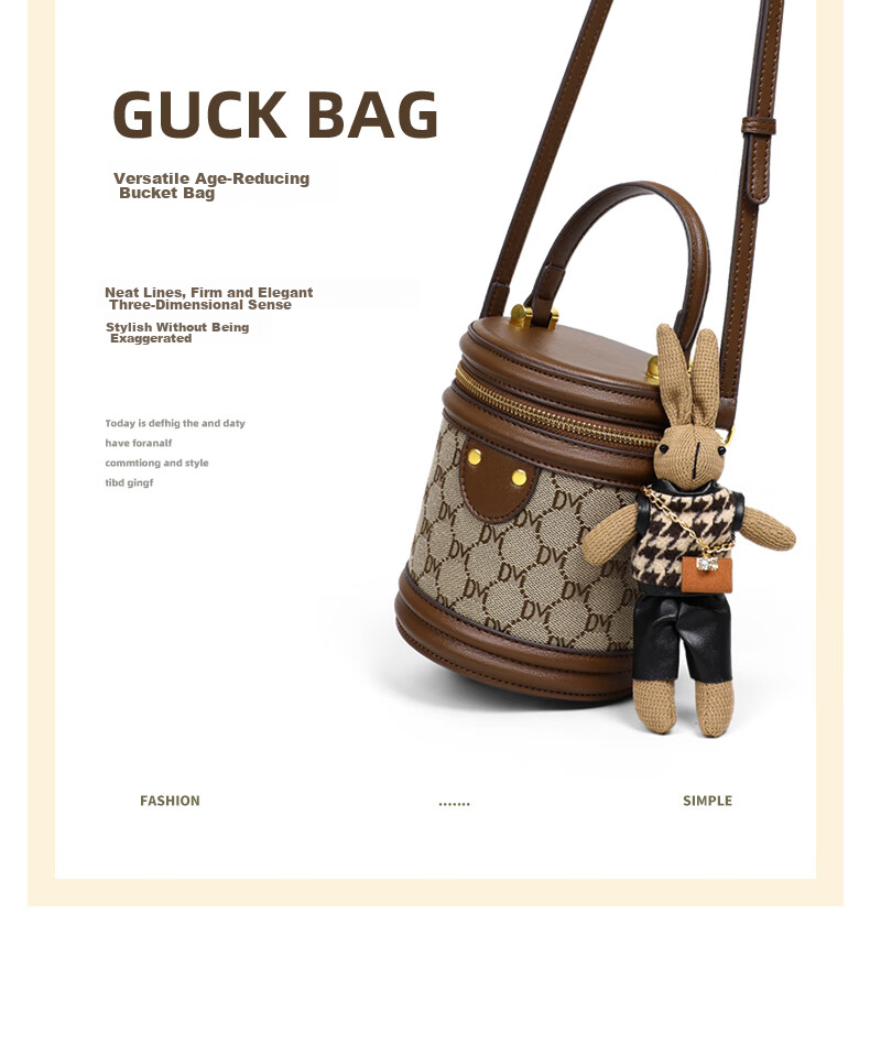 Aiqinghai Handbag, Women's Bucket Bag, Crossbody Shoulder Cylindrical Phone Bag, Niche Birthday Mother's Day Gift, Practical Present for Mom 8