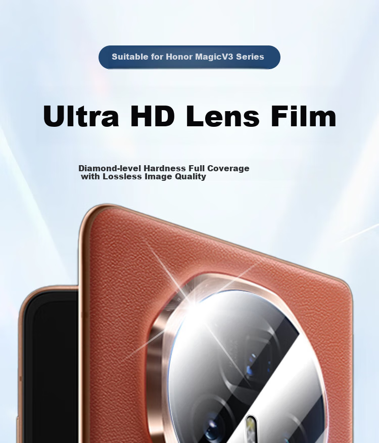 ESCASE [Two-Pack] Camera Lens Protector Tempered Glass Film Full Coverage for Honor Magicv3, Anti-Drop Anti-Fingerprint Glass Protective Film for Rear Camera 1