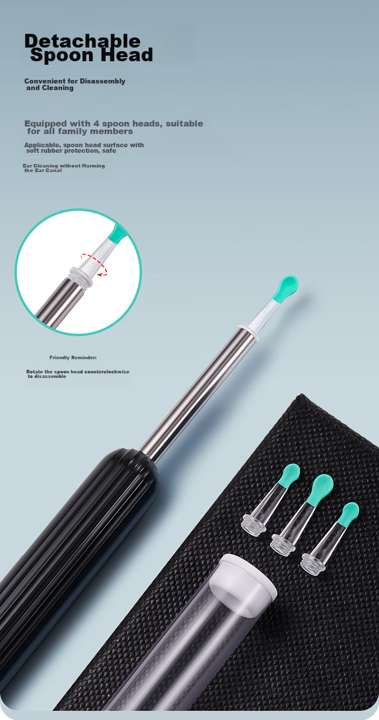Jindarimei Ear Spoon with Light, Gentle on Ears, Illuminated Ear Pick, USB Wireless Charging Soft Tip, Earwax Removal Tool, Baby Ear Cleaning Instrument 8