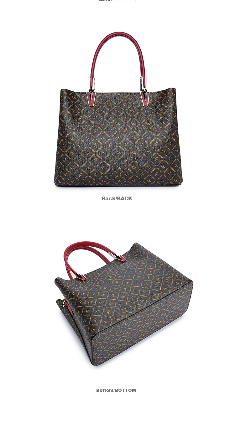 Goldlion Women's Handbag, PVC Printed Tote Bag with Handle, Birthday Gift 12