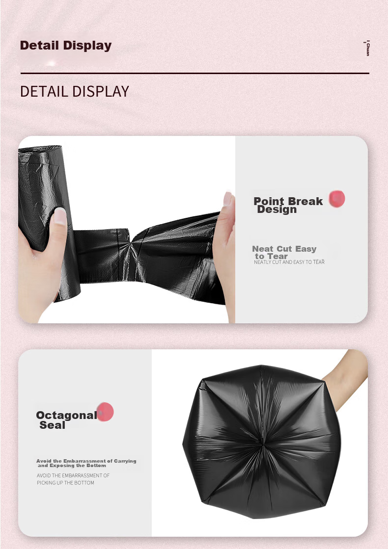Sodolike Shangdao Vest-Style Garbage Bags, Black, 50*65cm, 1000 Pieces, Single-Sided, 1 Micron Thick, Perforated Handle, Whole Box Packaging 8