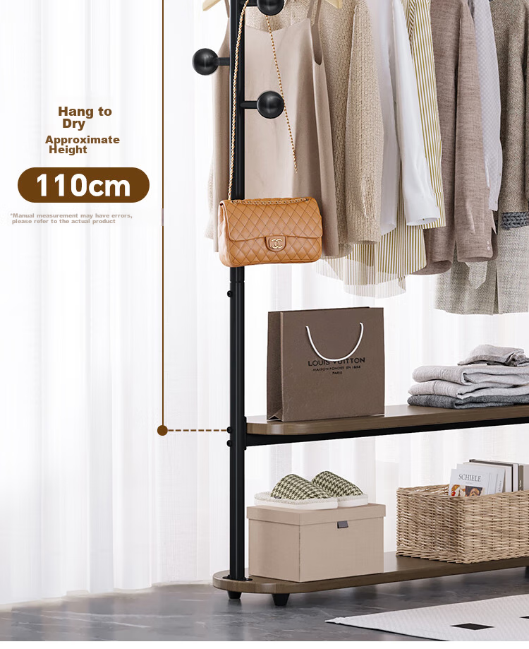 Yicainianhua Coat Rack, Floor-Standing Clothes And Hat Stand, Multifunctional Hanger, Bedroom Storage Rack, Clothes Drying Rack (Miqi) 2383 17