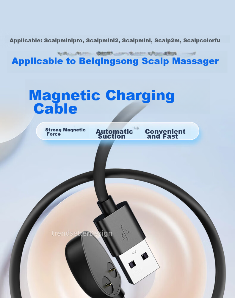 Chaofan Rechargeable Cable for Breo Scalp Massager, Scalp Mini Pro/2m/mini2/colorful Dragon Claw Hand Data Cable Accessory 1