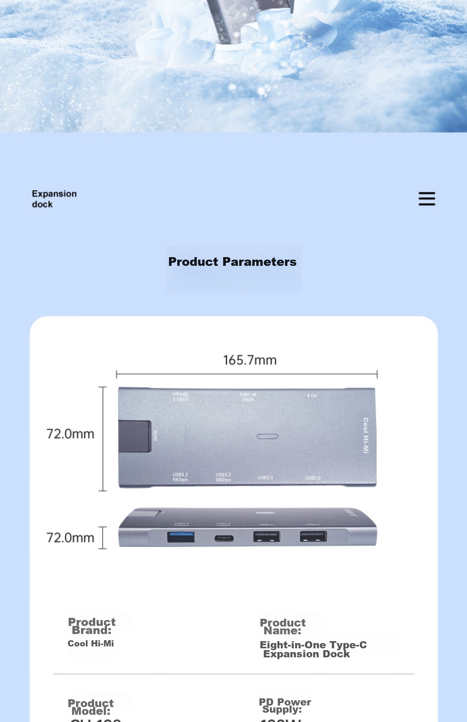 CreHiVi Type-C Multifunctional Expansion Dock, 4K Hub, HDMI Converter, PD Fast Charging Adapter, Apple USB 3.0 Laptop Converter, Extension Cable 15