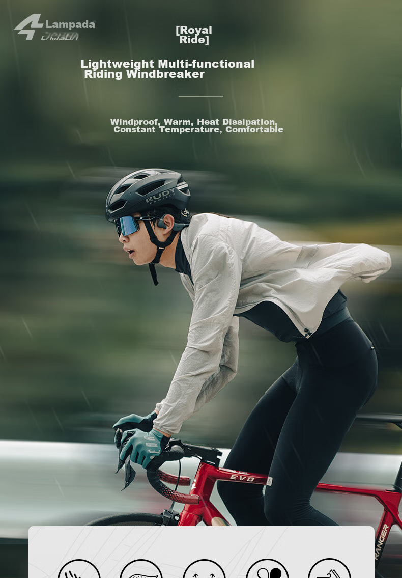 Lameda Spring And Autumn Cycling Sports Outdoor Windbreaker Thin Jacket Long Sleeve Men's Bicycle Road Riding Casual Color 2XL 1