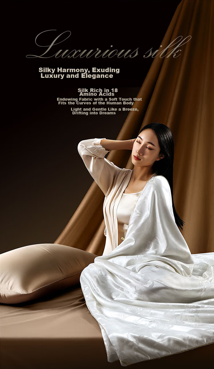 FUANNA Silk Comforter, 100% Double Mulberry Silk Duvet, Winter Thickened Quilt, Double Bed Comforter, 7.4 Jin (3.65 Kg), 203*229cm 6