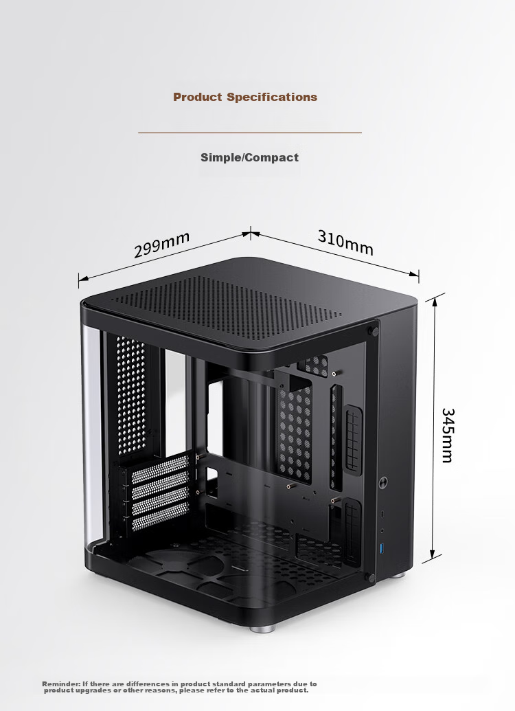 JONSBO TK-2 White, Curved Panoramic ATX Case (Aluminum Alloy Shell, Dual 360mm Radiator Support, ATX Power Supply, 9 Fan Positions, Type-C Gen2) 13