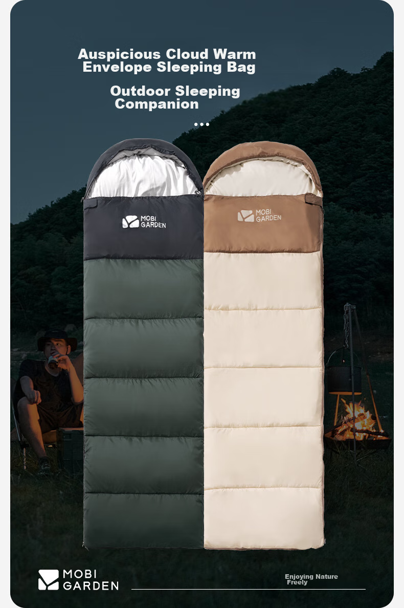 MOBIGARDEN Xiangyun Sleeping Bag 1.0 Outdoor Camping Single Warm Envelope Sleeping Bag NX25662006 Pine Green 5