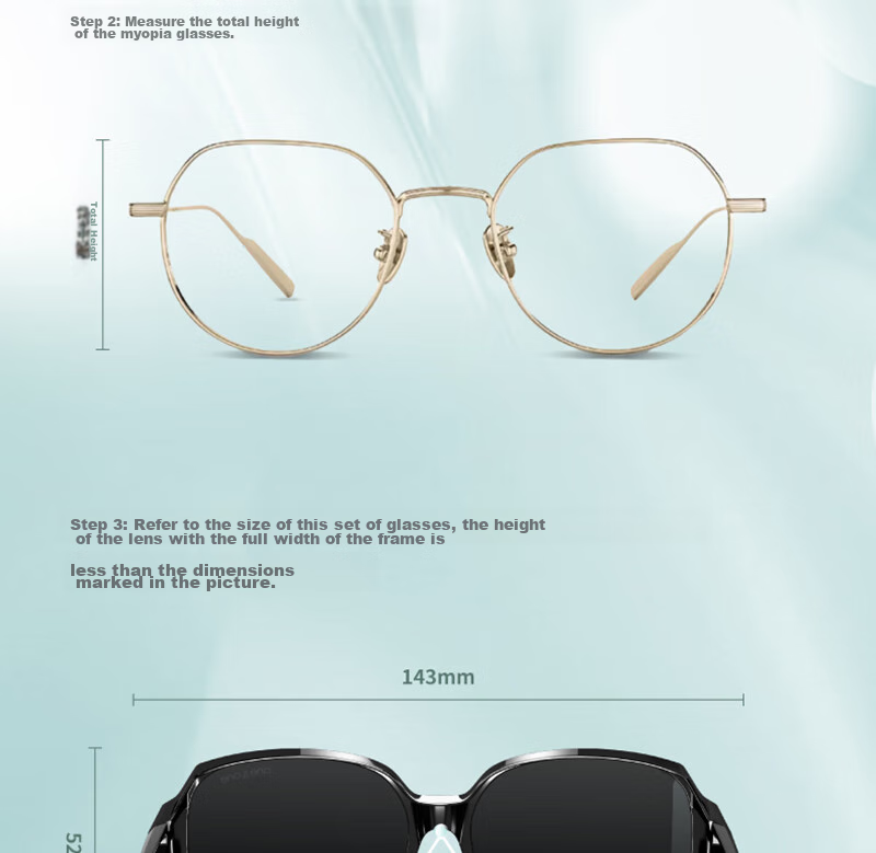 One&one Sunglasses Clip-On for Nearsightedness, Polarized UV Protection, Outdoor Driving Glasses 34