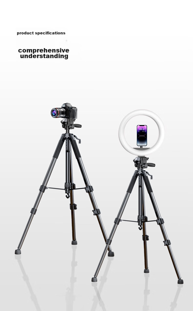 Shuotu Tripod, DSLR Camera And Mirrorless Camera Hydraulic 3D Gimbal Stabilizer, Photography Equipment, Portable Accessories, Phone Clamp, Vertical Shooting Quick Release Plate, Tripod Stand, 1.9 Meters 19