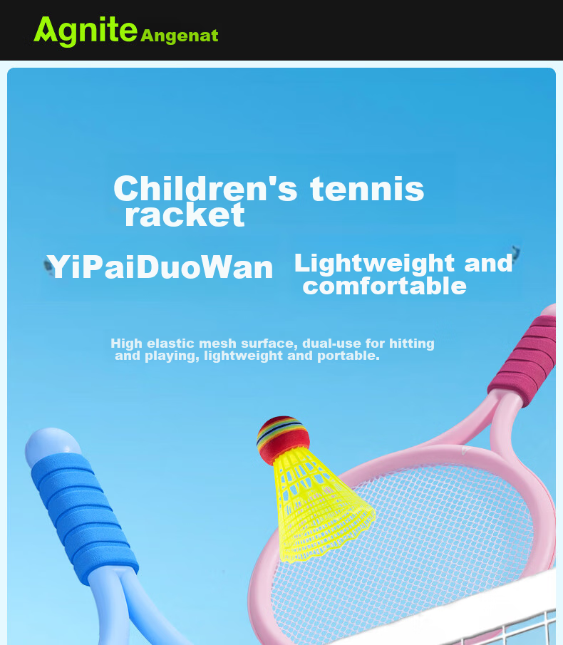 Deli Children's Badminton Racket, Large Head, Lightweight And Durable, Kids' Toy, Gift, Pink 1
