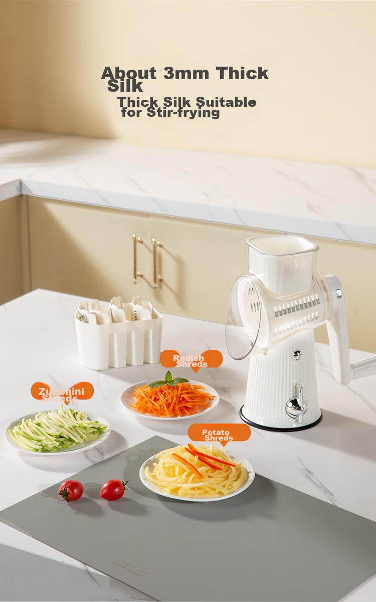 JD Original Grater, Potato Slicer, Large Diameter Multifunctional Hand-Cranked Vegetable Cutter with 3 Blades 14