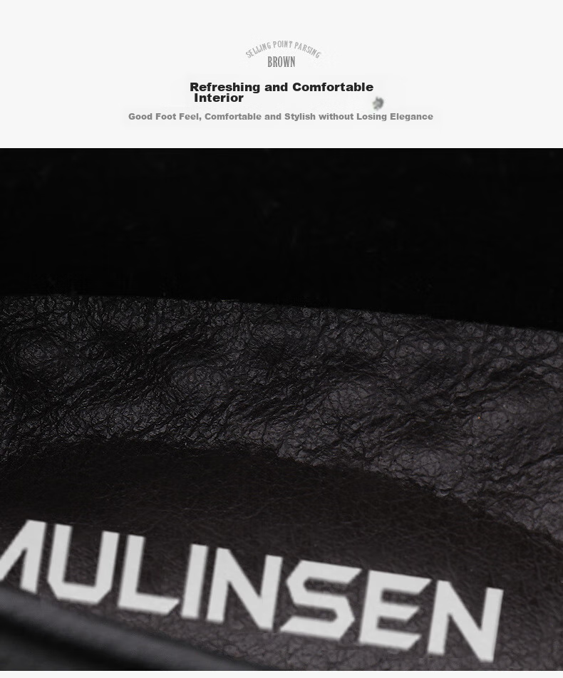 MULINSEN Men's Shoes, Top-Grain Leather, Business Casual Soft-Soled Loafers, Size 42, Black, 19591 7