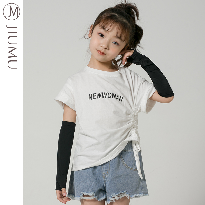 JIUMU Ice Silk Sun Protection Sleeves Children's Summer Outdoor Sports UV Protection Arm Sleeves BX068 Black