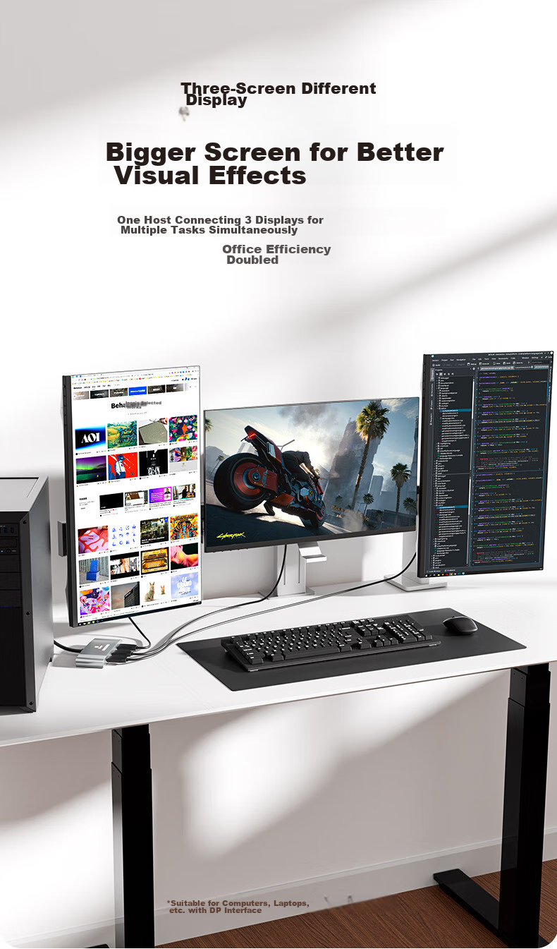 BIAZE DP to HDMI One-To Converter Docking Station, 4K 60Hz, Supports Multi-Screen Extension And Copying Function, for Desktop Graphics Card, Laptop, TV, Monitor 10