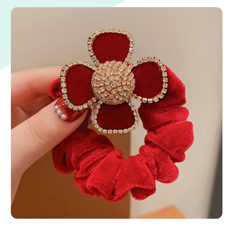 CHIMERA Red 2-Piece Children's Bow Hair Ties, Scrunchies, Ponytail Holders, Hair Bands, Hair Accessories for Girls, New Year Gift 7