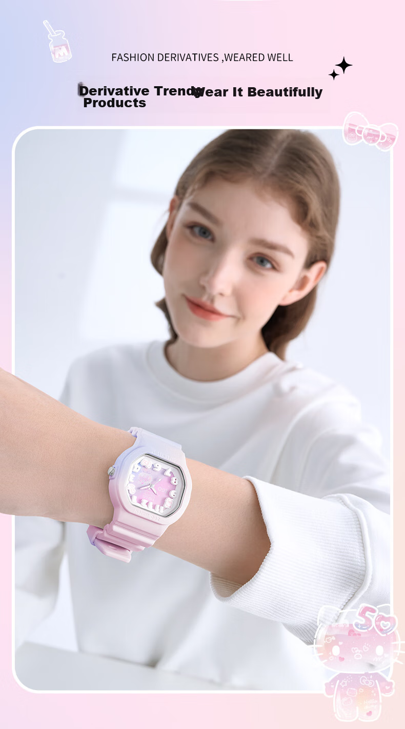 Hello Kitty [50th Anniversary Limited Edition] Watch for Female Students, Primary And Middle School Children, Birthday Gift for Girls 357 2