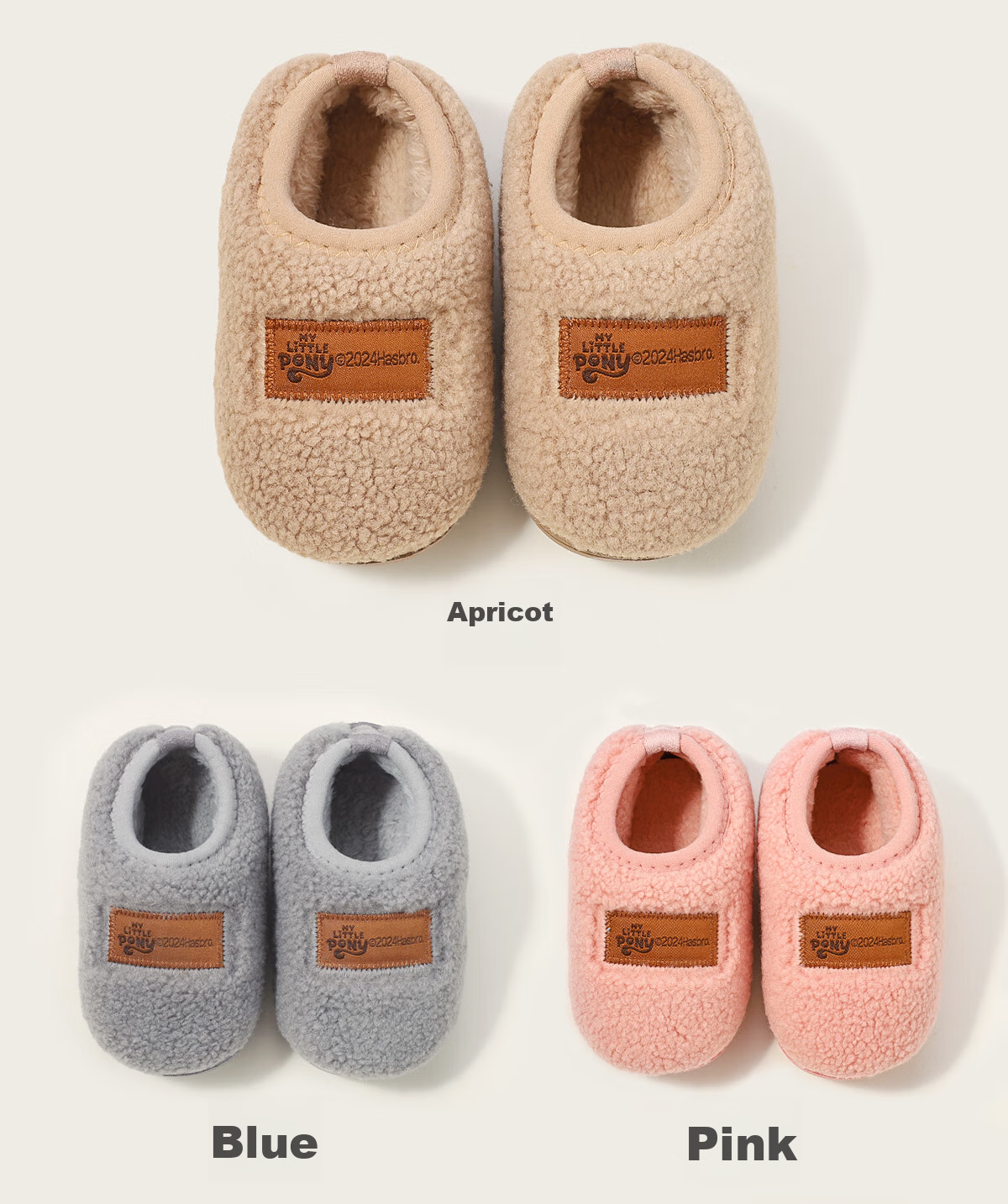 MY LITTLE PONY Children's Cotton Slippers, Warm Fleece-Lined, for Boys And Girls, Indoor And Outdoor Slippers, Winter Style, Khaki, Size 170 9