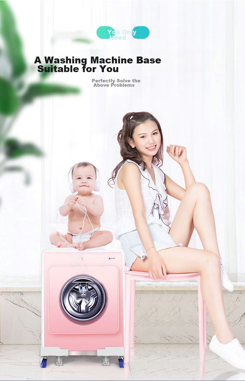 Beishi Washing Machine Stand Base, Fully Automatic Drum And Impeller Mobile Stand for Refrigerator And Air Conditioner, Height-Increasing Non-Slip Anti-Vibration Foot Pad, Universal Washing Machine Base for Multiple Brands 5