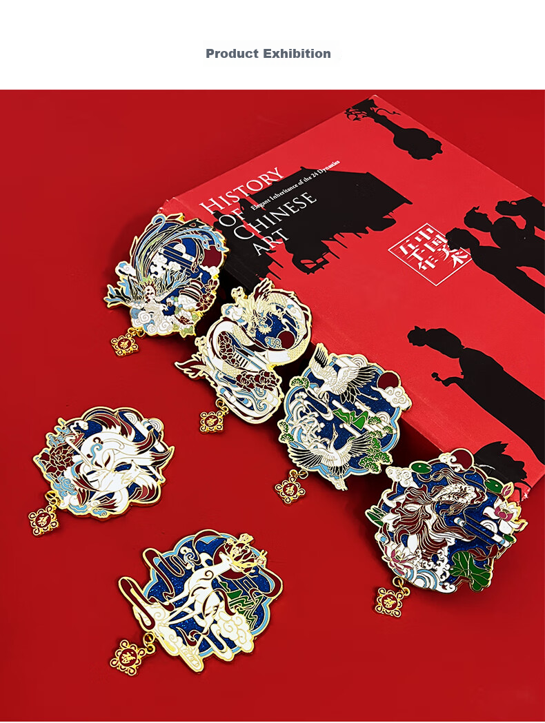 Ouliwen High-End Enamel Craft Refrigerator Magnet, Decorative Sticker, Creative Personalized Computer Display Board, Trendy Graduation Season Gift, Chinese Style Auspicious Beast, Nine-Color Deer 12