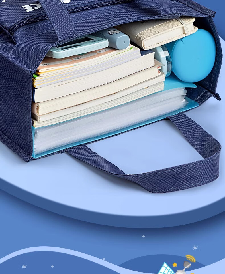 Sijinianhua Tutoring Bag, Handbag, Book Bag for Primary School Students, Canvas Art Bag, Storage Bag [Upgraded Version/Five-Layer Extra Large And Thick] Astronaut 4
