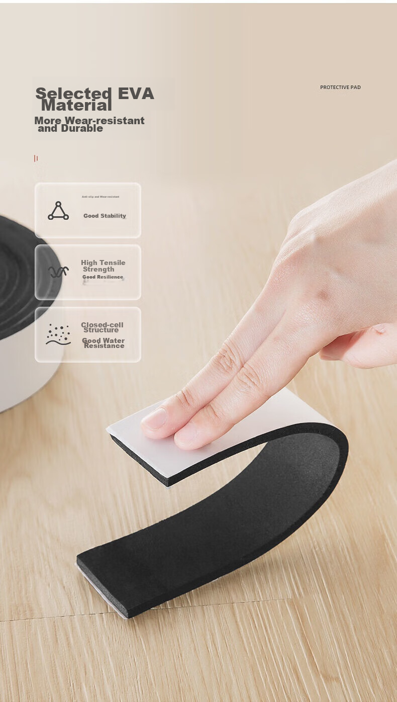 Hujia Chair Foot Pads, Non-Slip And Sound-Absorbing, Table And Chair Leg Quiet Pads, Cuttable EVA Material 4