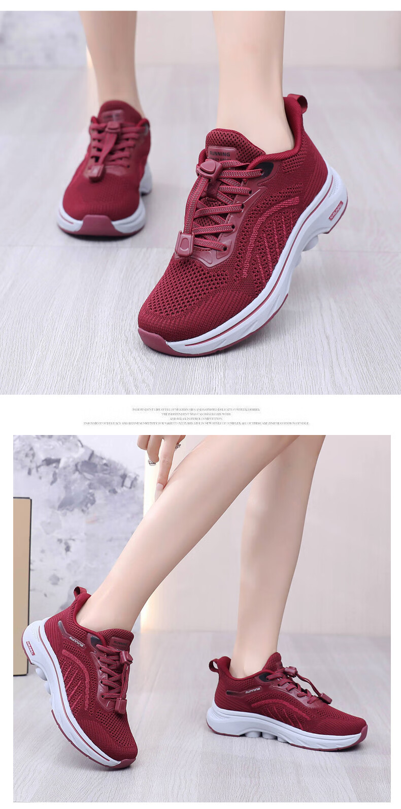 Anglerfish Summer Breathable Mesh Mom Casual Shoes Sports Walking Shoes Elderly Old Beijing Cloth Shoes A6000 Red 38 14