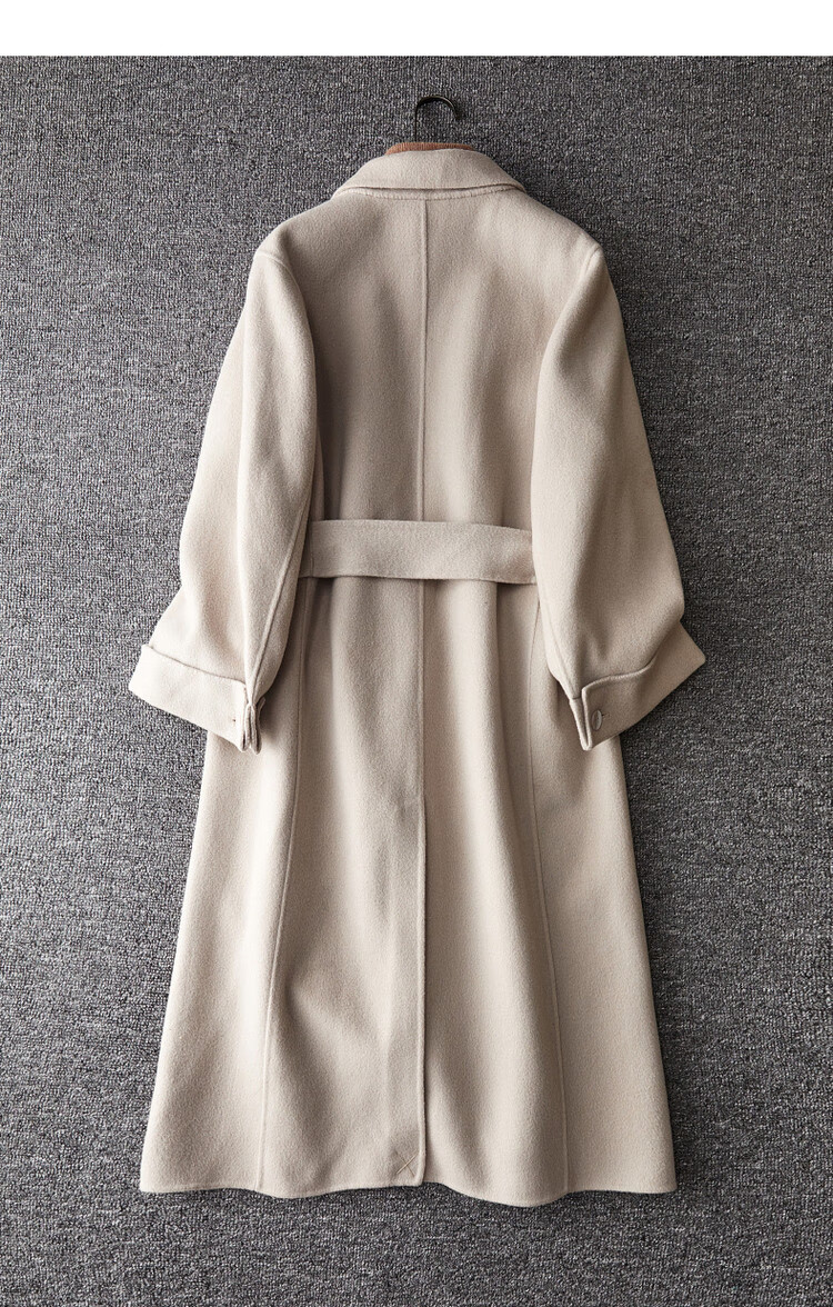 Dme [Jingshu Merino Wool Coat] Winter Old-Style Lapel Double-Breasted Long Elegant Slimming Coat Women's Outerwear 7