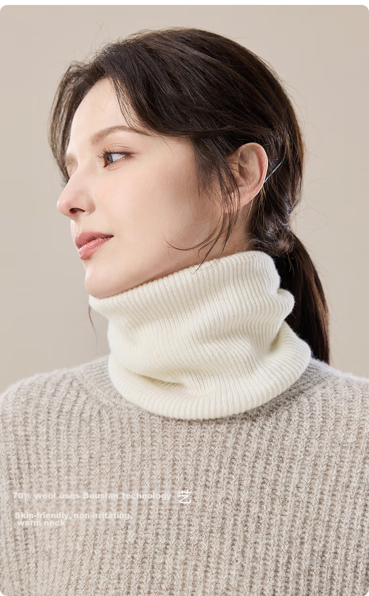JIUMU Cashmere Warm Neck Gaiter for Women, Autumn And Winter Thickened Cold-Proof Neck Protector, Women's Neck Warmer, Winter Wool Scarf for Wome 5