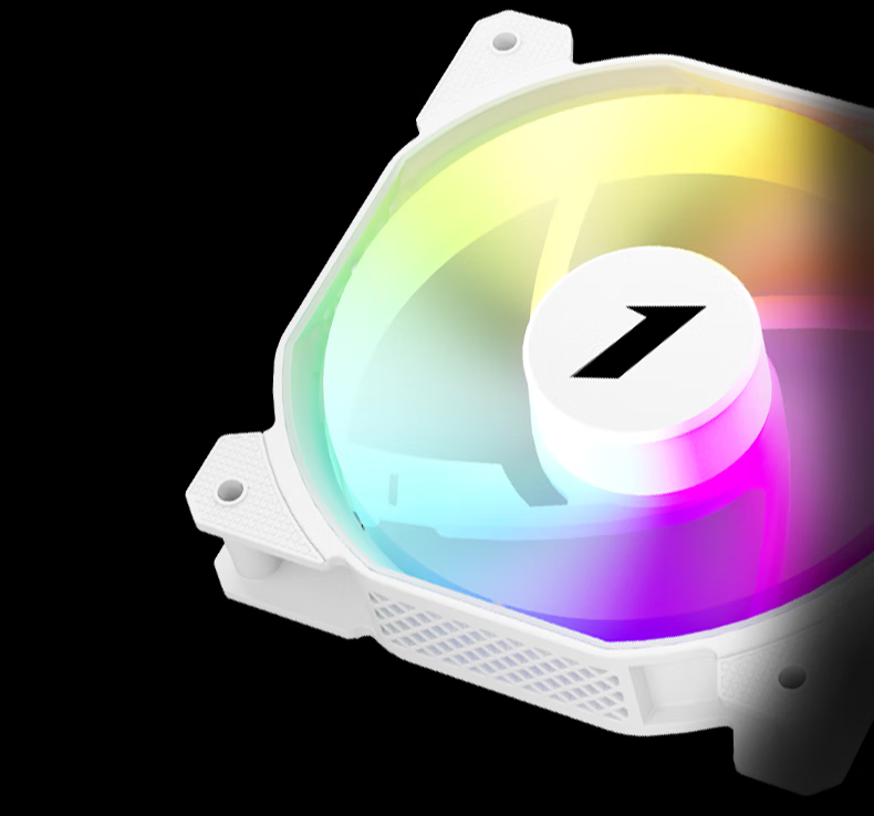 1St Player 2500 RPM F-J25 High-Speed White 12cm Case Fan (ARGB RGB/Small 4-Pin Temperature Control/High-Performance Fan/Large Air Volume) 6