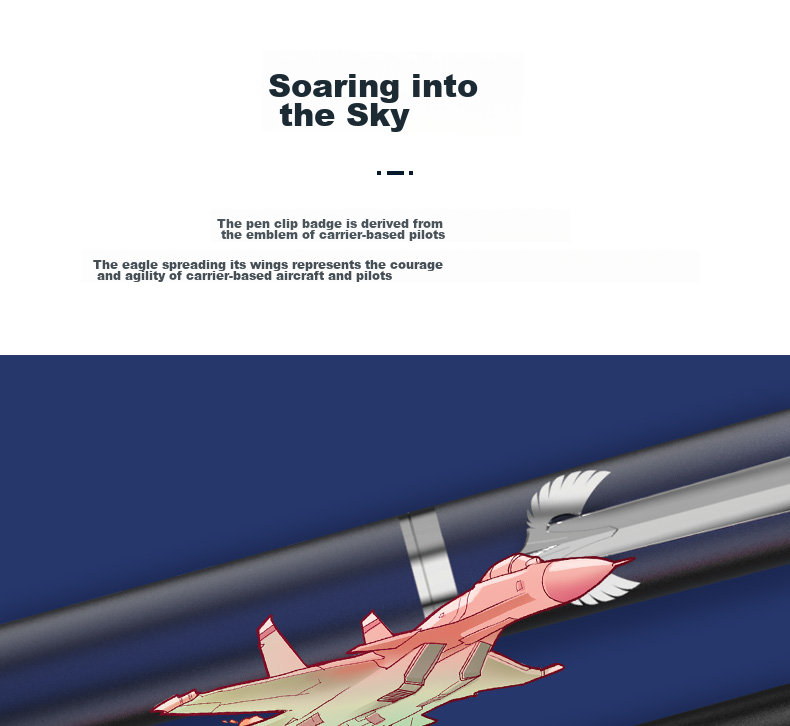 HERO Fountain Pen, Gift Box, HERO × Shandong Aircraft Carrier H605D Carrier-Based Flight Co-Branded Edition, Aircraft Carrier Cultural And Creative Teacher Gift, Notebook Gift Box, Blue 6