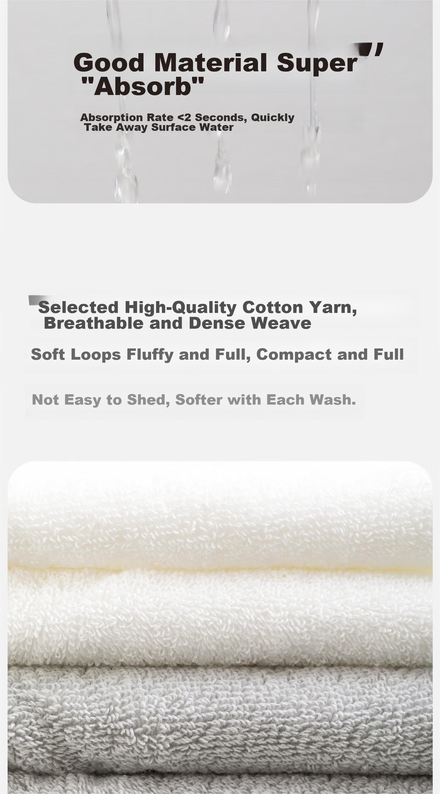GGT Japanese Face Towel for Men, Pure Cotton Adult Bath Towel, Thickened Hotel Absorbent Hand Towel for Women, Jiao Cha + Smoky Gray 7