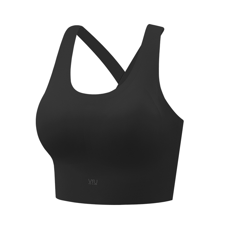 VFU Sports Bra, Comfortable, Shock-Absorbing, Anti-Sagging, Yoga Wear, Athletic Underwear, Pilates Bra, Black, M